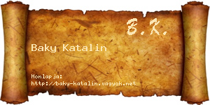 Baky Katalin névjegykártya