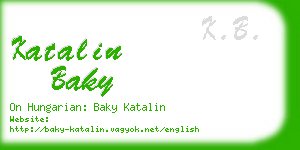 katalin baky business card